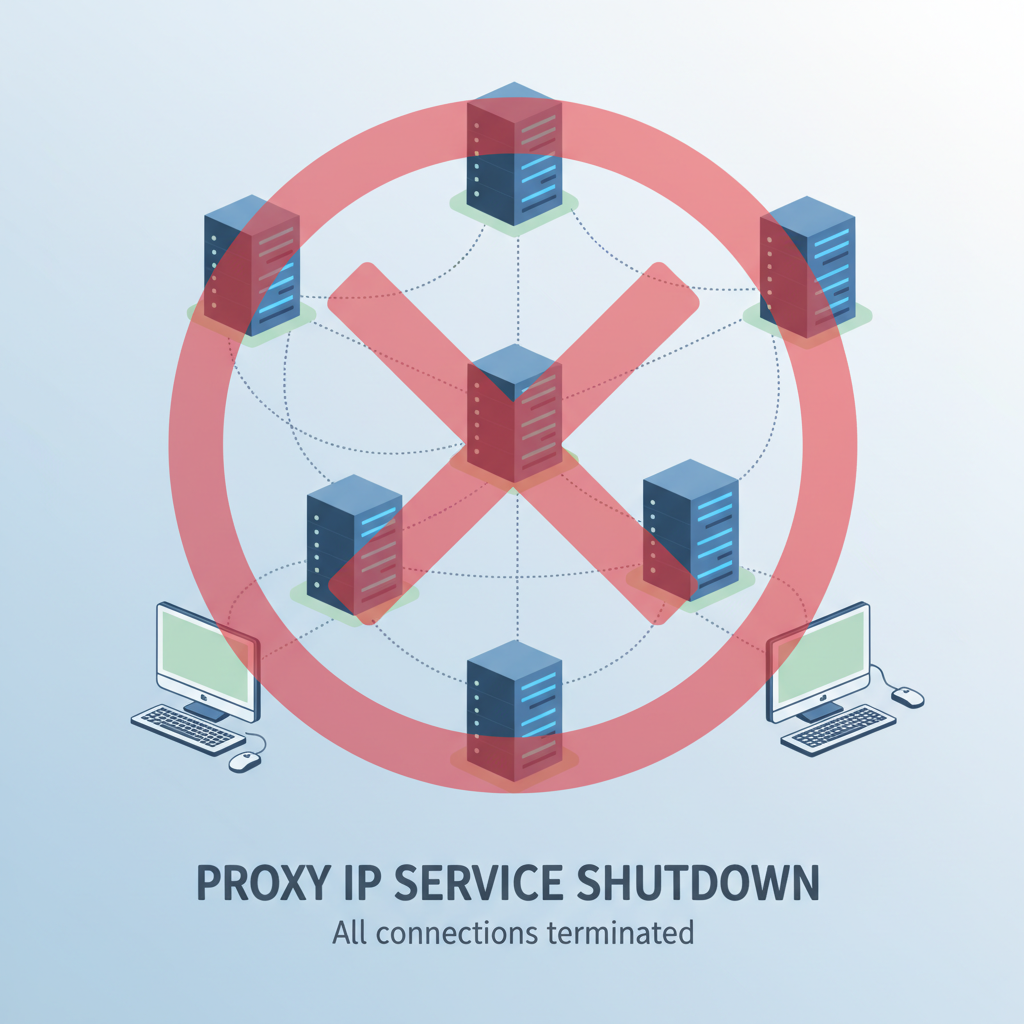 代理IP服务商被关闭的抽象图