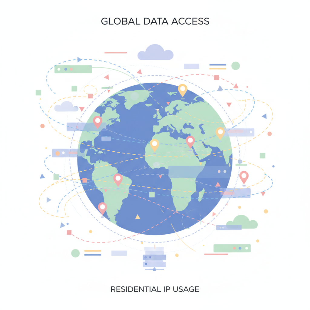 全球数据访问和住宅IP概念插图