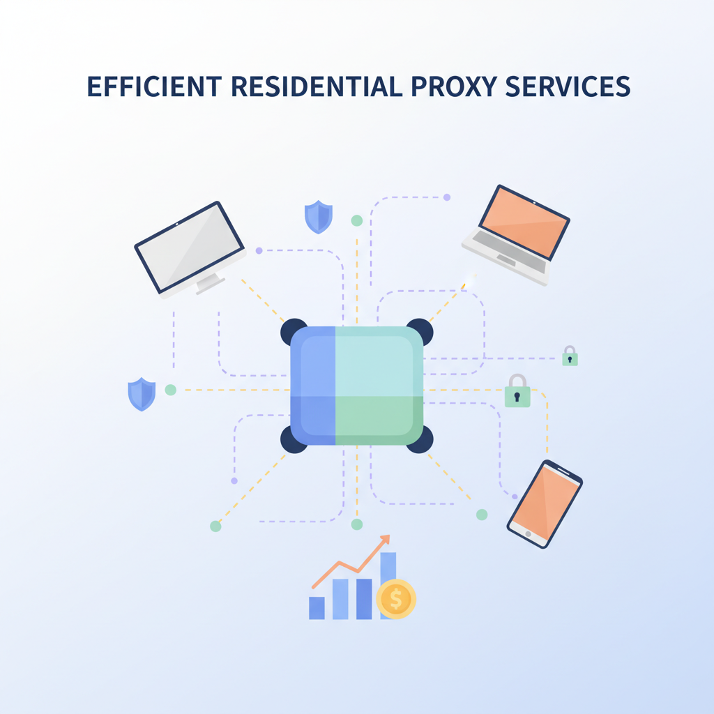 住宅代理服务的高效网络连接示意图