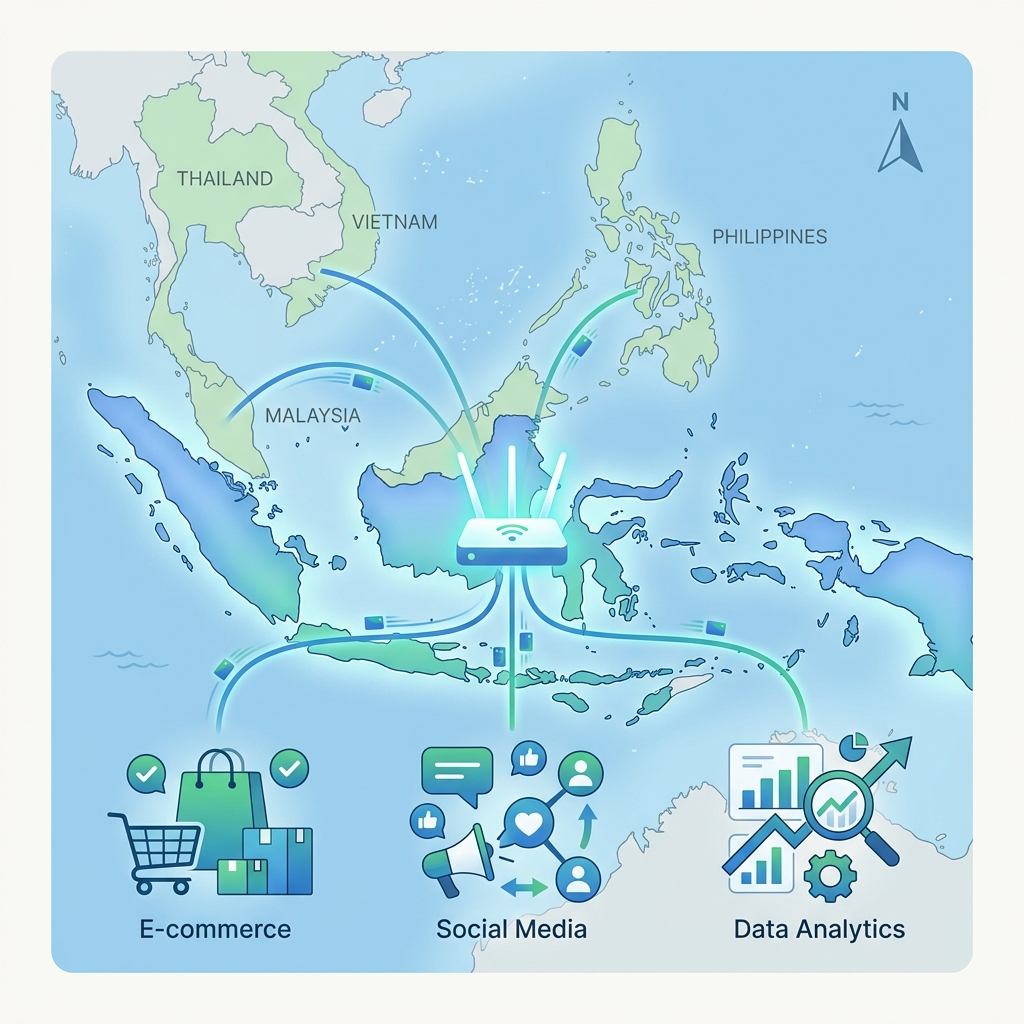 印尼稳定网络连接示意图